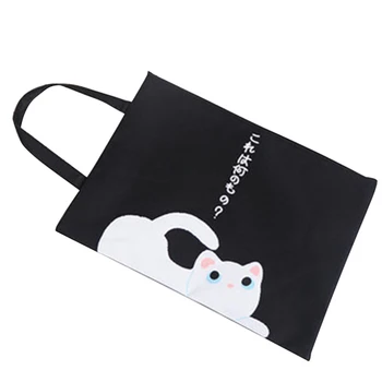 

FangNymph 1PCS A4 Big Capacity Cartoon Cat Document Bag File Folders Chemical Felt Filing Product Card Storage Box Student Gifts