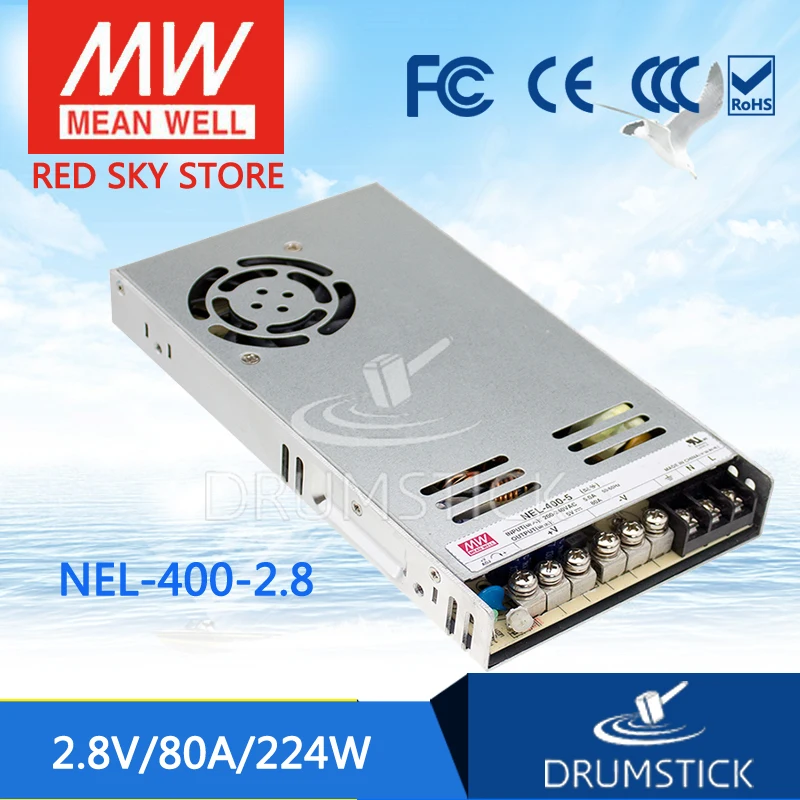

MEAN WELL NEL-400-2.8 2.8V 80A meanwell NEL-400 2.8V 224W Single Output Switching Power Supply