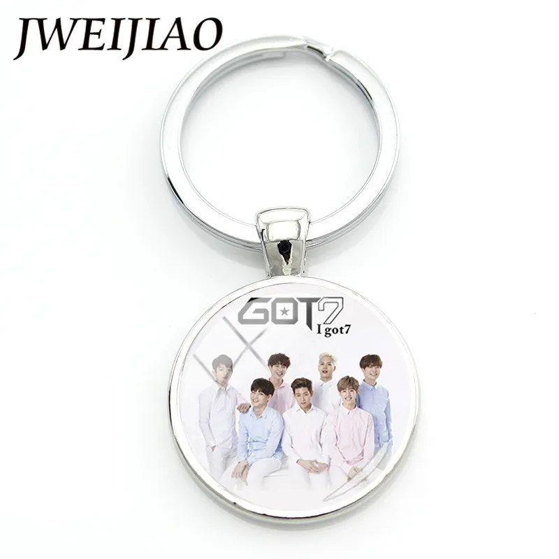 

JWEIJIAO K-POP Got7 Band Album Keychain JB Mark JinYoung Photo Key Rings Photocard For Fans Keyrings Chain Customized Gift G21