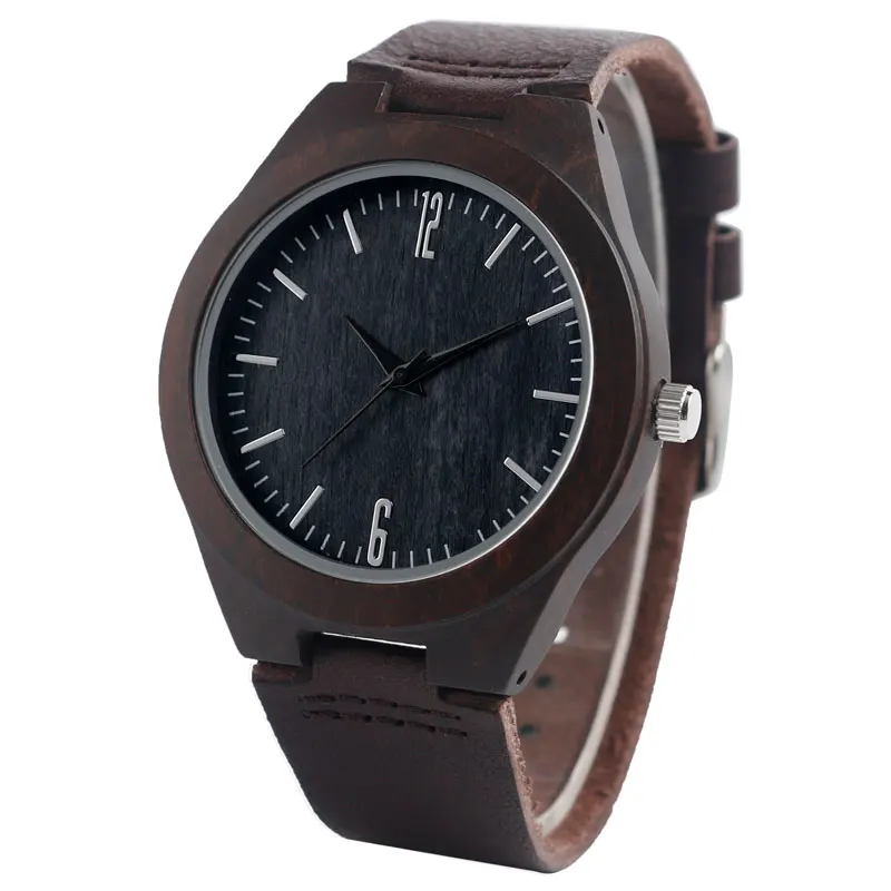 YISUYA Mens Wooden Wrist Watch Novel Bamboo Wood Creative Watches Black Genuine Leather Band Strap Quartz Males Watch relogio (4)
