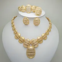 Африканские большие бусы женское ожерелье/серьги/кулон набор украшений для женщин золотой цвет/медь африканские/эфиопские Свадебные/вечерние подарки