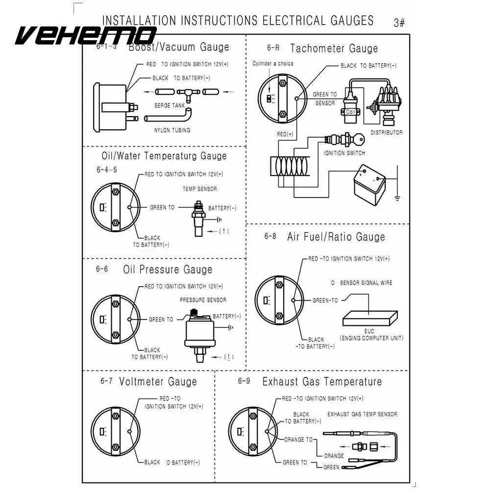 Vehemo бар Motormeter инструмент Панель Boost Gauge Универсальный изменение приборной панели внедорожник