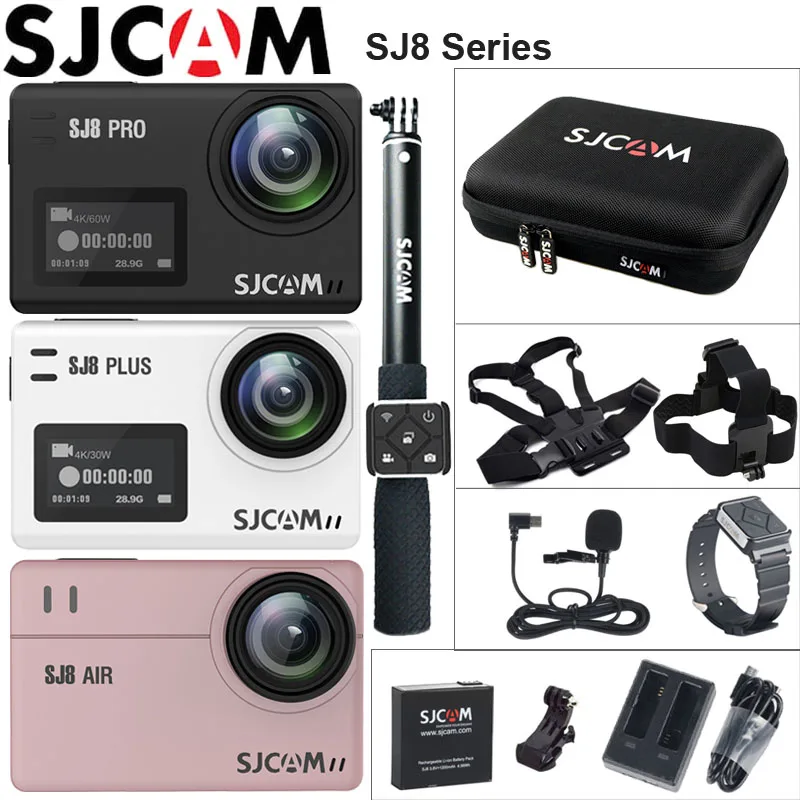 Экшн-камера SJCAM SJ8 Pro, Спортивная камера, 4 K, WiFi, SJ8 Plus, для экстремальных видов спорта, DV, для дайвинга, 30 м, водонепроницаемая, SJ8 Air, 1080 P, для спорта на открытом воздухе