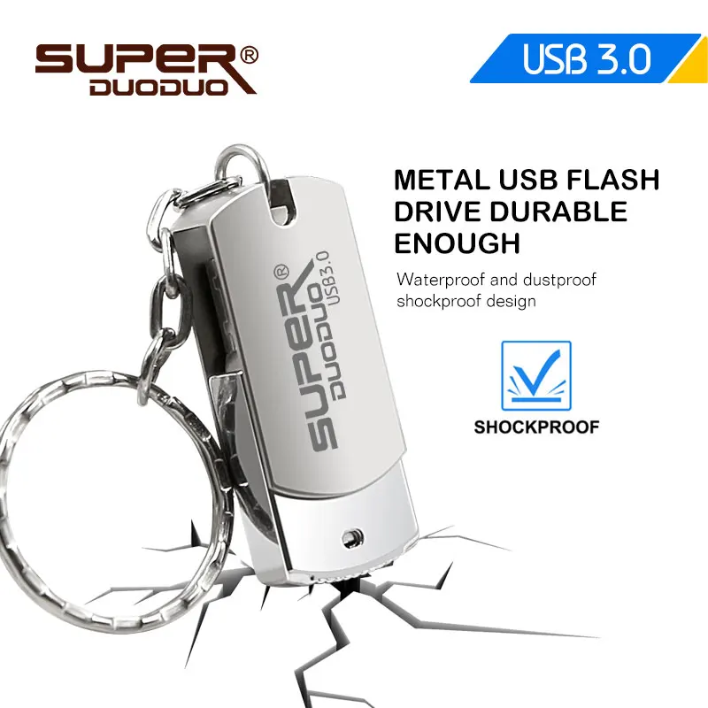 

USB Flash Drive3.0 Metal Key Chain Usb Pendrive High Speed 128GB 64GB 32GB 16GB 8GB Micro USB Stick Over 10pcs Free Custom Logo