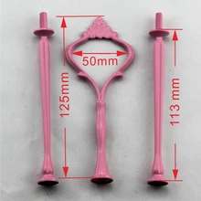 3 яруса кружевных Корона торт подставка для кексов стенд рукоятка фитинг-розовый