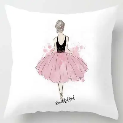 Nordic Стиль розовый подушки для девочек Чехлы для украшения "Русалка" Кролик "фламинго" Печать Подушка Чехол дома Постельное белье современный дизайн - Цвет: A16