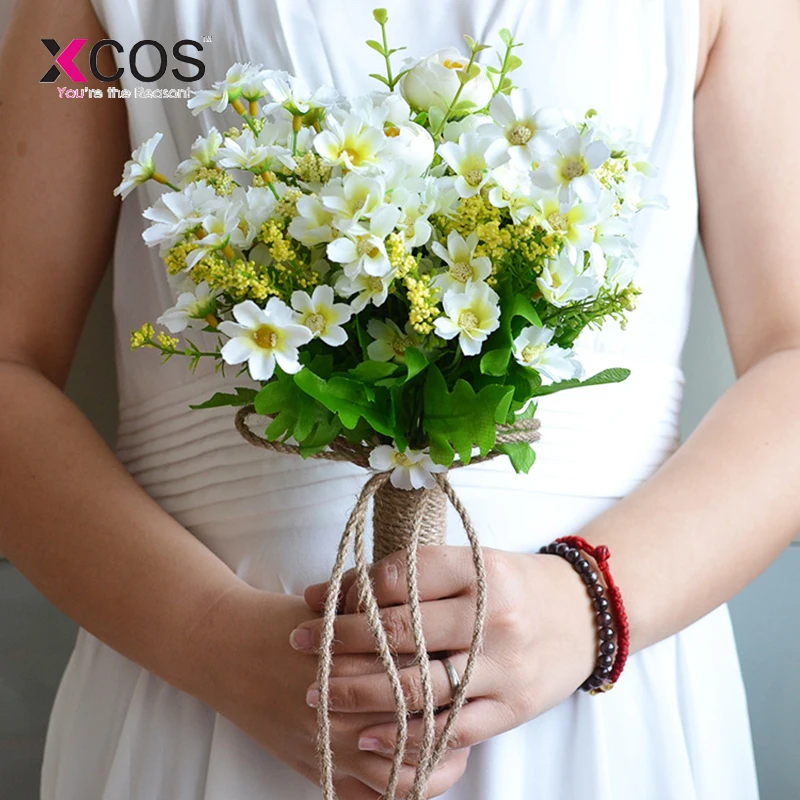 Мелкие ромашки Букеты свадебные ручной работы Искусственный цветок розы buque casamento Свадебный букет для Свадебные украшения 2018