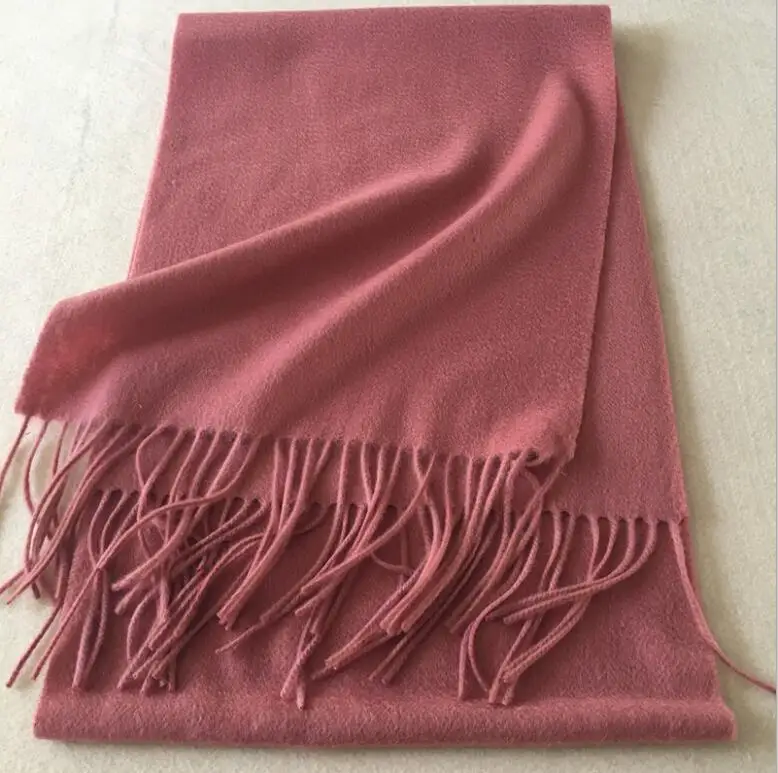 Кашемировый шарф женский мягкий теплый хаки серый розовый черный темно-синий шарф из верблюжьей шерсти натуральная ткань Высокое качество - Цвет: Red bean