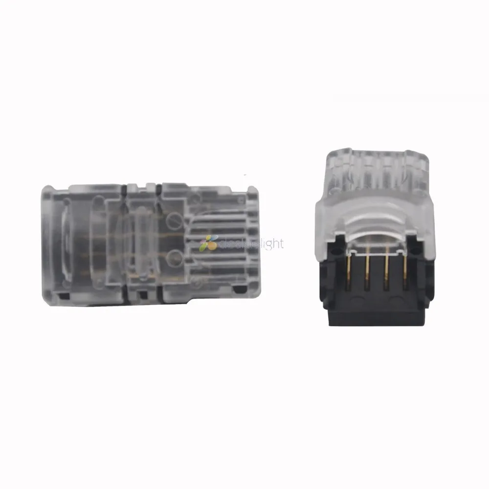

5pcs RGB LED Strip Connector 4 Pin 5050, 10mm Colorful LED Tape Light Connector for Waterproof IP65 Strip to controller Use.