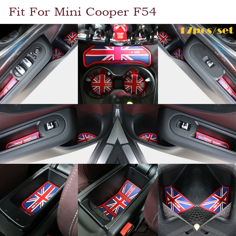 1 компл., наклейки для салона автомобиля для Mini Coopers Countryman Clubman F60 F55 F54 F56 R55 R56, коврик для двери, Противоскользящий коврик