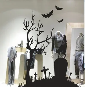cemetery halloween wall stickers wall decor wall decal window glass stickers - Halloween Cemetery Decorations cemetery halloween wall stickers wall decor wall decal window glass stickers - Halloween Cemetery Decorations