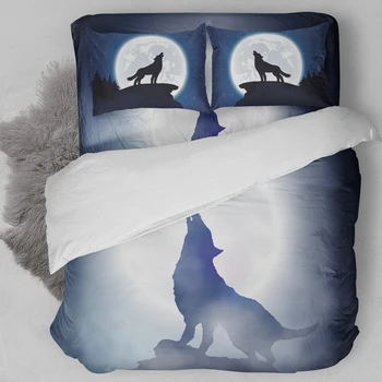 

Wolf Animal Bedding Set with pillow case Twin Full Queen King Sizes Quilt cover 3pc Children Adults soft Bed Linens gift new 3pc