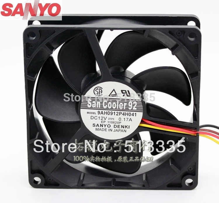 for Sanyo 9AH0912P4H041 9025 12V 0.17A 9CM PWM Speed Control Mute Chassis Fan