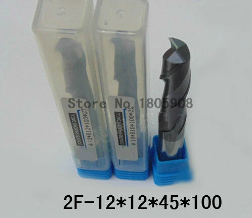 

Carbide end mill 2F-12*12*45*100 2 Flute controller spindle carbide,extended length milling cutter,the lathe tool,coating:NANO