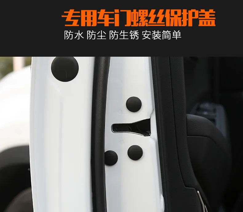 

12PCS/Lot Car Door Lock Screw Protector Stickers Cover For Toyota C-HR 2016 2017 Camry 2017 2018 Prado 2010-2018