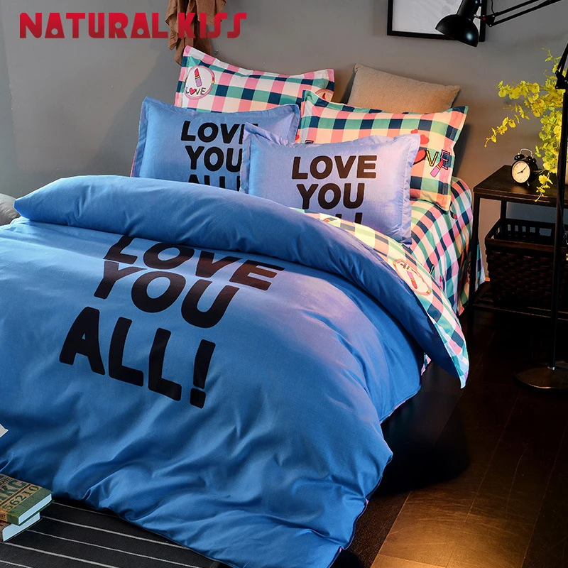 

Summer Fashion English minimalist Pure Style home Bedding Sets Bed Sheet and Duver Cover Pillowcase Soft and Comfortable Bed set
