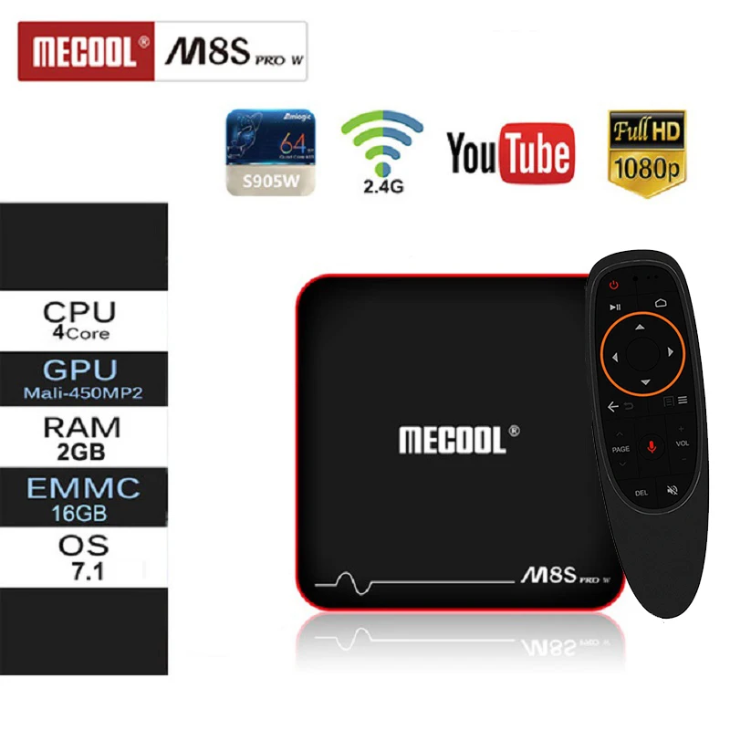 

Mecool M8S PRO W Android TV Box 2.4G Voice Control S905W Android 7.1 4k Android Set Top IPTV Smart TV Box