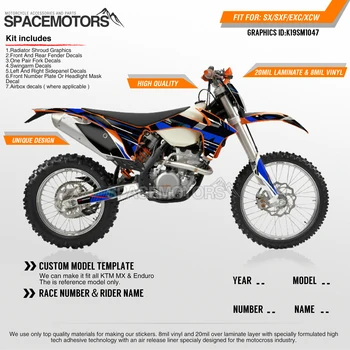 

MotoSpace Customized Team Graphics Backgrounds Decals 3M Custom Stickers For KTM SX SXF XCF 2011-2015 EXC EXCF XCW 2012-2016 047