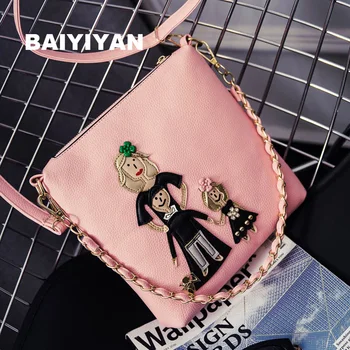 

New Fashion Women's Handbag Summer Chain Ladies Handbag Cartoon Girl Printed Female Crossbody Bags Casual Tote