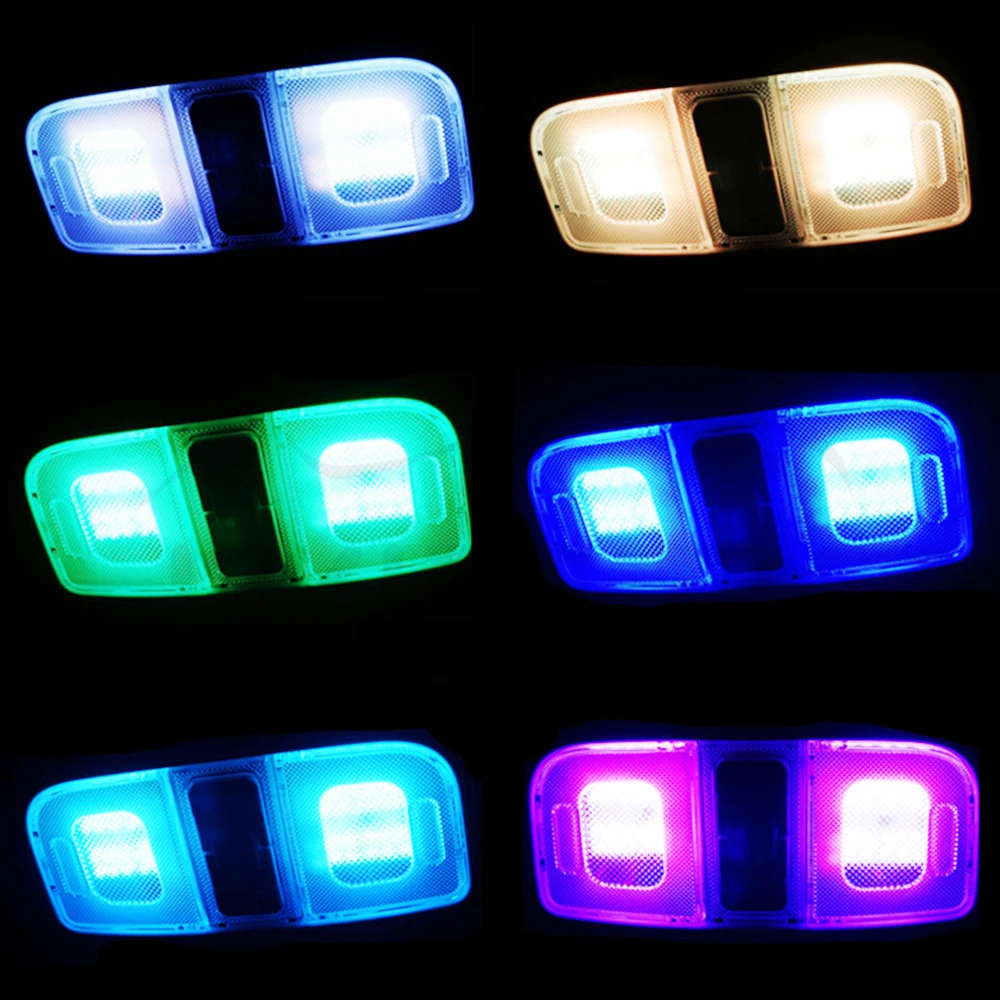 2X DC 12 В T10 RGB 5050 36SMD красочный автомобиль светодио дный BA9S удаленного Управление Панель интерьер Авто лампы чтения купол переходник для