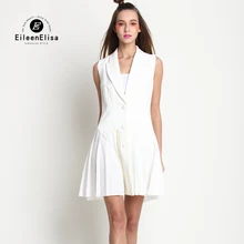 Black and White Office Dress V Neck Office Dress for Women Sleeveless Office Dress