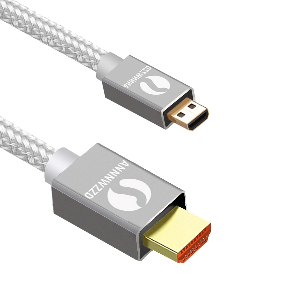 Micro HDMI к HDMI кабель 1 м позолоченный 1,4 3D 2K 1440P высококачественный кабель адаптер для HDTV XBox мобильный телефон Настольный кабель