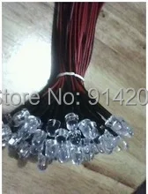 100 шт. 5 мм 3 в белый светодиод с линией для рекламы лампы, вывеска световая витрина Длина кабеля: 20 см