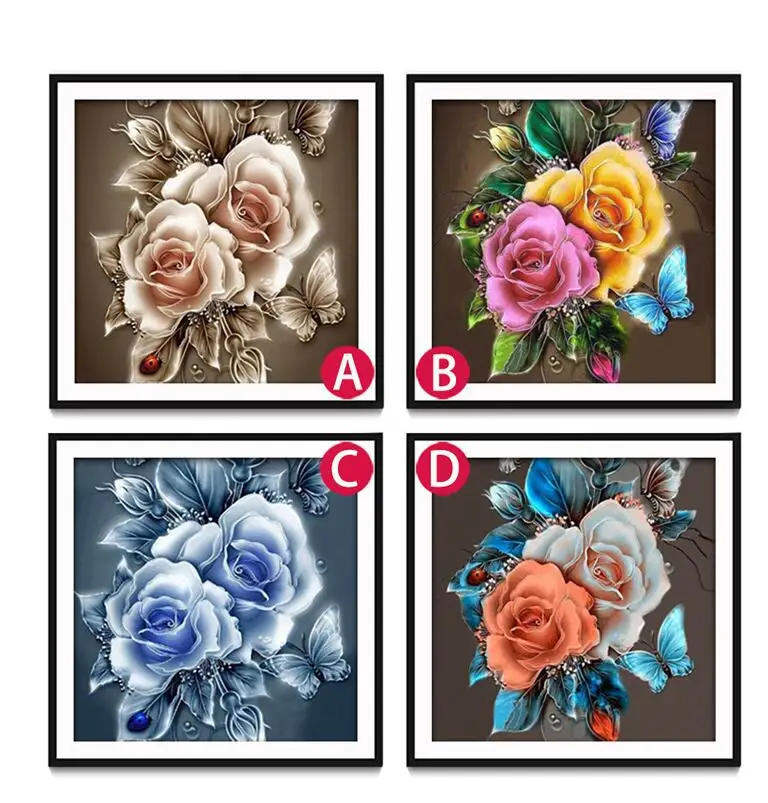 

5D Full Round DIY Diamond Painting Diamond Painting New Rose Cross Stitch Flower Stick Drill Christmas Decorations