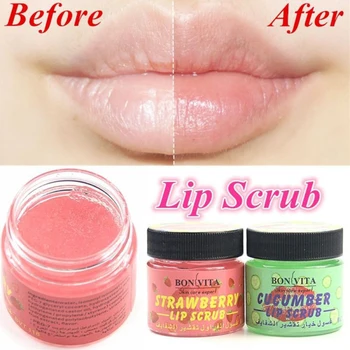 

2 Flavor Lip Sugar Scrub Smooth Exfoliating Lip Balm Collagen Remove Dead Skin Reduce lip lines Baby Lip Care TSLM2