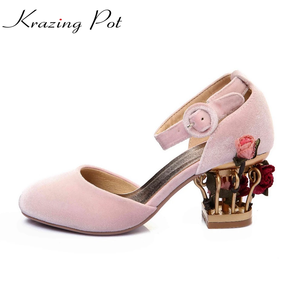Krazing Pot 2018 New fashion brand shoes luxury large size flower high heels women pumps party wedding birdcages shoes women L88 Krazing Pot 2018 New fashion brand shoes luxury large size flower high heels women pumps party wedding birdcages shoes women L88