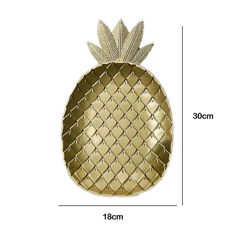 Простой скандинавский стиль деревянный золотой поднос лист ананаса форма закуски фруктовая чаша деревянный поднос для хранения