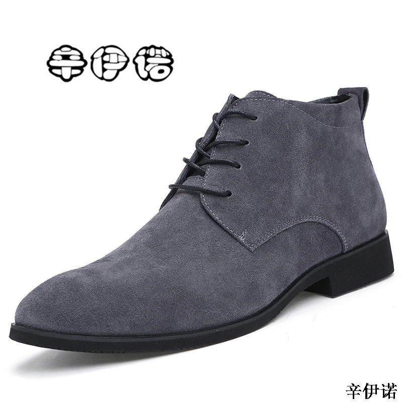 

New 2017 Genuine Leather Men Ankle Boots Breathable Men Leather Boots High Top Shoes Outdoor Casual Men Winter Shoes Botas Homme