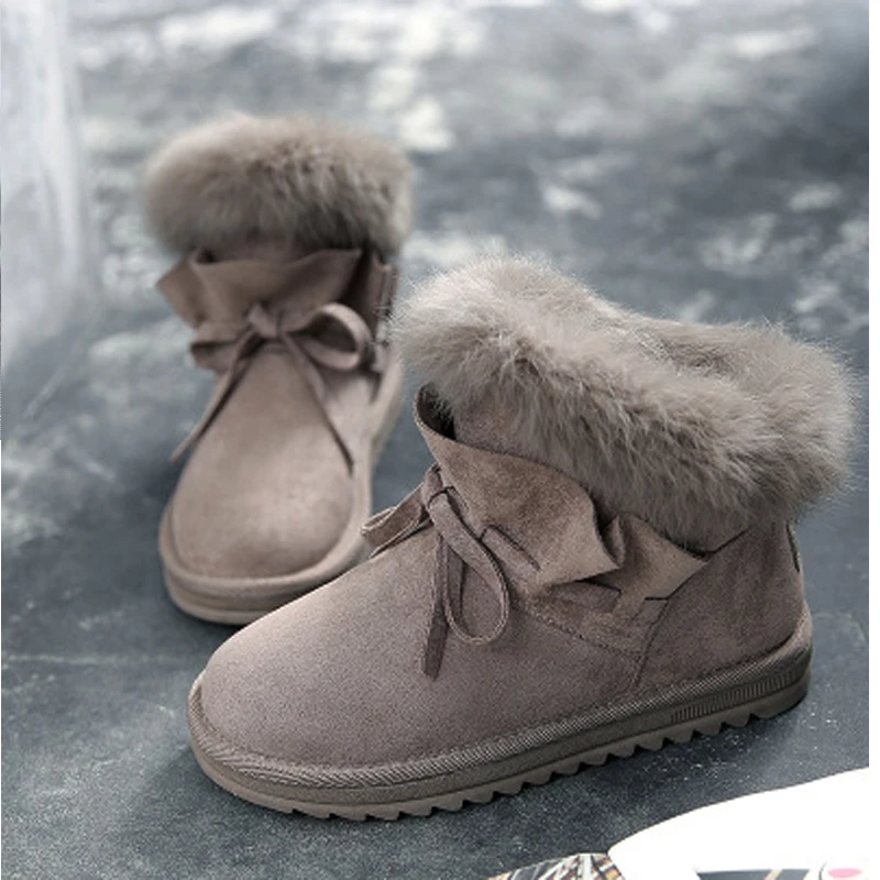 rabbit fur boots women's shoes