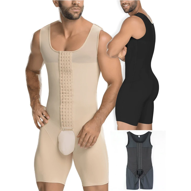 

Men Waist Trainer Full Body Shaper Vest Abdomen Plus Size 6XL Steel Boned Bodysuit Open Crotch Male Slim Fit Tighten Underwear