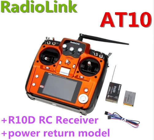 

RadioLink AT10 2.4G 10CH Transmitter remote control system R10D Receiver return model for RC Helicopter DIY RC Quadcopter Plane