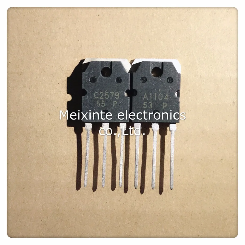 

Free shipping 10pcs/lot=5pcs A1104 + 5pcs C2579 2SA1104 2SC2579 TO-247 Audio power amplifier pairing tube TO-3P