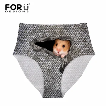 

FORUDESIGNS Animal Panties 3D Printed Seamless Underwear for Women Summer Breathable Ropa Interior Femenina High-waist Panties