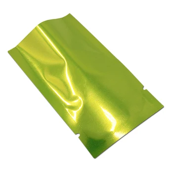 

200 Pieces/lot Green Open Top Coffee Powder Candy Packaging Mylar Pouch Snacks Dried Bulk Food Packaging Bag Aluminium Foil Bag