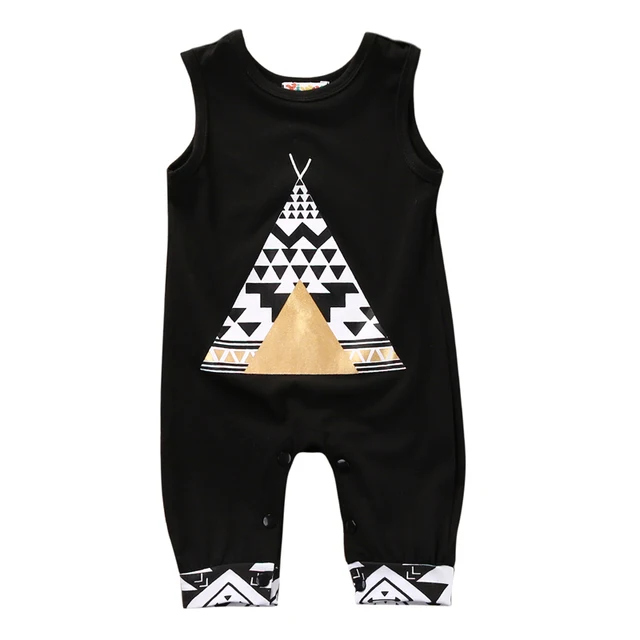 Summer Hot Selling Infant Toddler Kid Baby Girl Sleeveless Black Romper