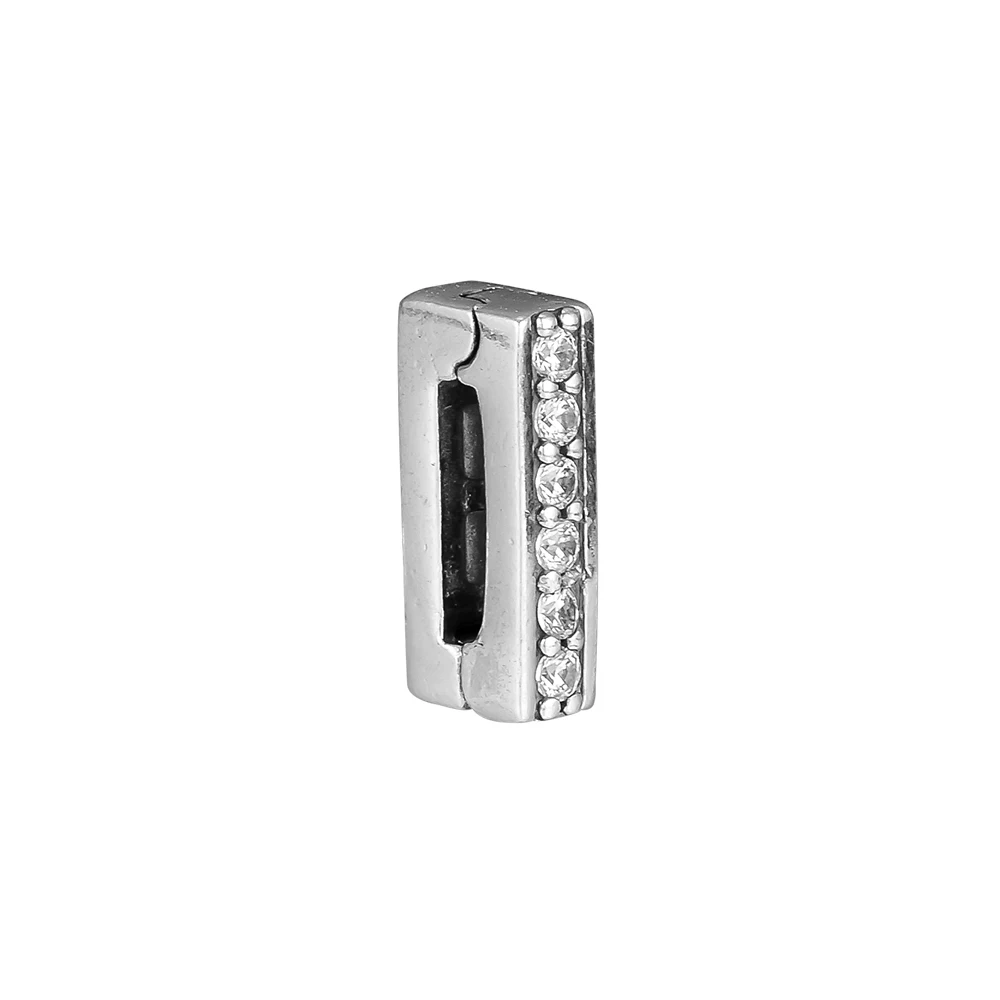 

925 Sterling Silver Reflections Timeless Shimmer Clip Charm Original Beads, CZ Fit Pandora Bracelet For Women DIY Jewelry