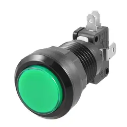 Зеленый светодиодные лампы 24 мм dia Круглый Кнопка ж концевой выключатель Arcade Video Game