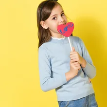 autumn and winter new color collar collar slim girl sweater children’s sweater European and American wind children’s clothing