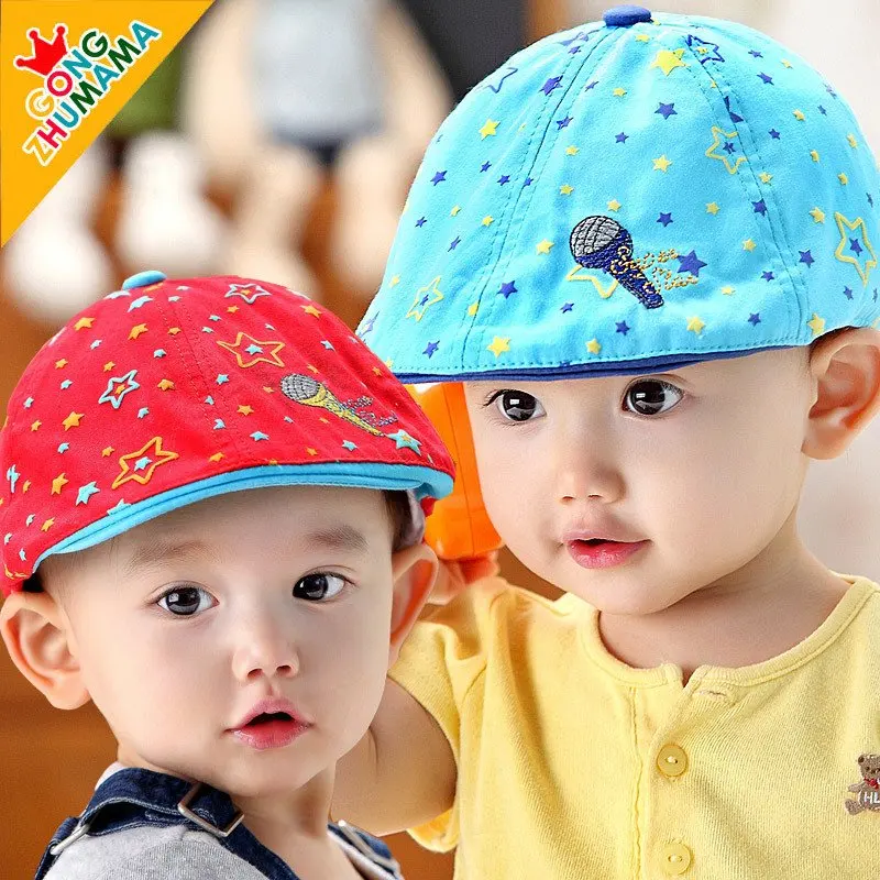 Kids Berets Hats With Microphone and Star Printed For Baby 6 36 months