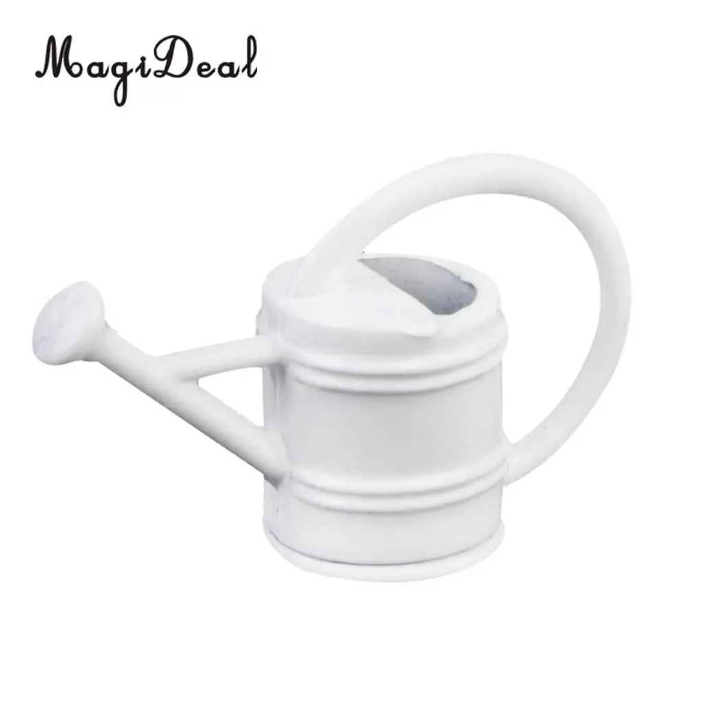 MagiDeal 1 шт. 1/12 Металлические Миниатюрные лейки ручной работы модель садовый кукольный домик растение комнатный Декор Белый для детей ролевые игры