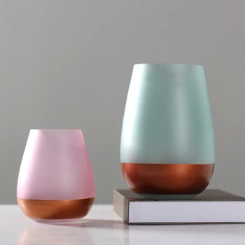 

Modern Colored Glass Small Flower Vase Tabletop Flower Vases Ornaments Home Decoration Accessories Desktop Crafts New Year Gifts