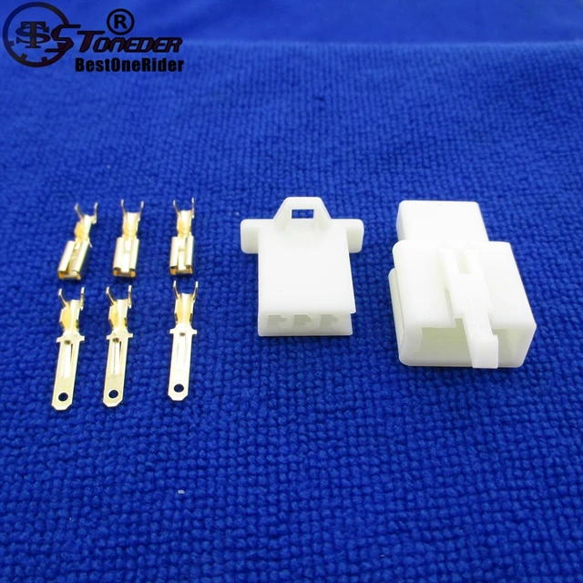 STONEDER 5x 3 Pins Electrical Wire Connector Terminal Harness Plug Socket For Go Kart ATV Scooter Moped Pit Pocket Mini Bike