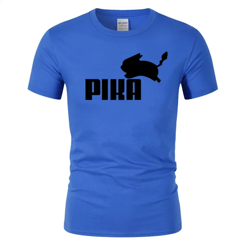 new fashion Lovely Pokemon T Shirt Anime Pika Men T-Shirts Pikachu Boy T Shirt Cotton Short Sleeve Plus Size Boy Tees Top