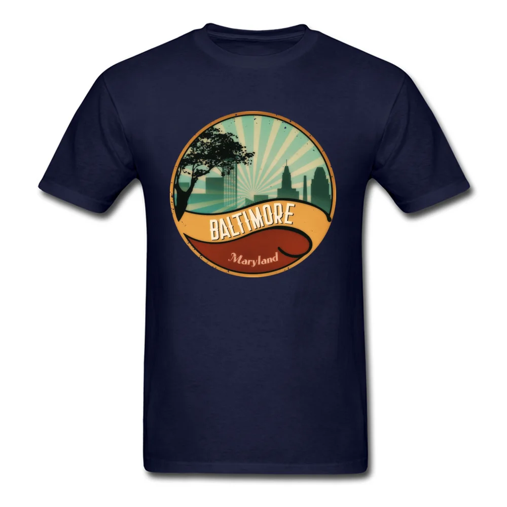 Custom Baltimore Art Deco Design Young T-Shirt Cheap Summer Fall Short Sleeve Crewneck 100% Cotton Tops T Shirt Tops Shirt Baltimore Art Deco Design navy