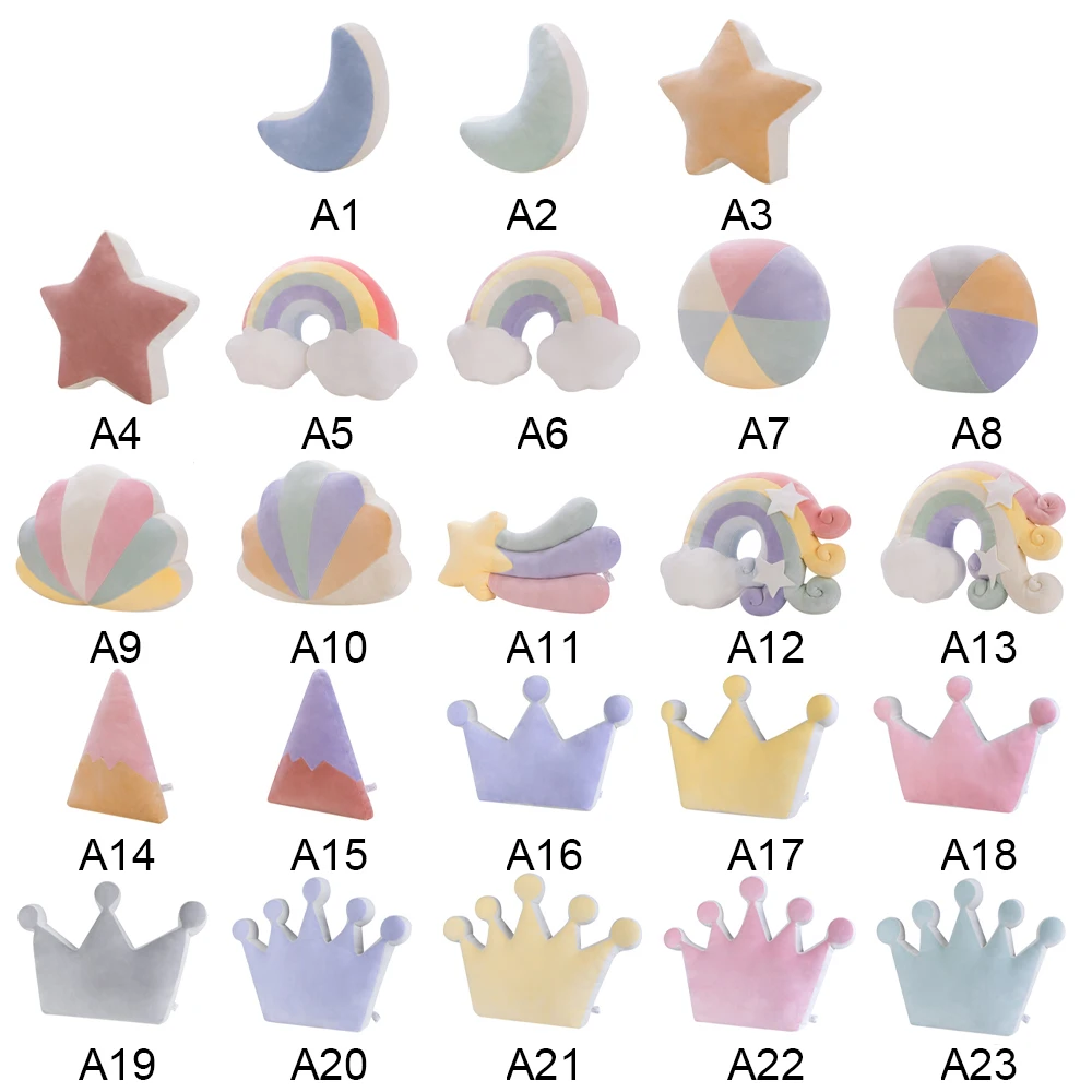 

Fantastic sky series Pillow stuffed Moon shooting star Rainbow plush toys soft shell cushion baby sleeping Pillow home decor J71