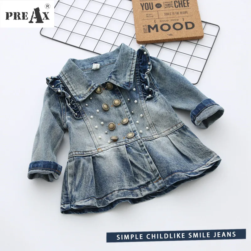 

2018 Spring New Jackets for Girl Baby Clothes Toddler Girls Denim Coat Long Sleeves Bow Tie Outwear Kids Cowboy Jacket Clothing
